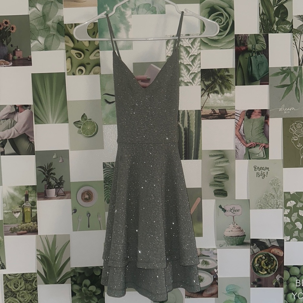 Sage green and silver Windsor dress worn once